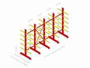 Kragarmregal doppelseitig I120 2,5m hoch,2x0,5m tief